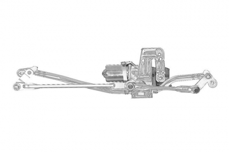 Mecanism stergatoare - Mecanism stergator parbriz Fata (cu motor) potrivit CITROEN JUMPER II; FIAT DUCATO; PEUGEOT BOXER 04.06-