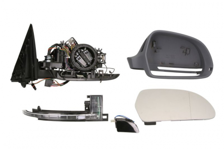 Caroserie - Oglinda dreapta electrica, asferic, incalzita, grunduita AUDI A6, A6 ALLROAD intre 2008-2011