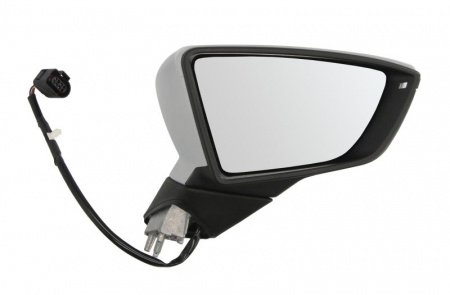 Oglinzi auto - Oglinda dreapta potrivit SEAT LEON, LEON SC, LEON ST dupa 2012 - electrica crom, grunduita