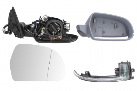 Caroserie - Oglinda dreapta electrica cu memorie, asferica, incalzita, pliere electrica AUDI A4 B8 intre 2011-2016