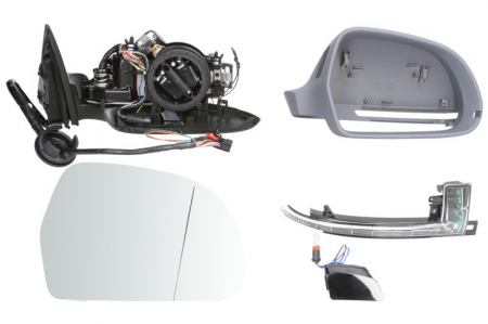 Oglinda dreapta electrica cu memorie, asferica, incalzita, pliere electrica, cu lumini AUDI A6 C6 intre 2008-2011 [0]