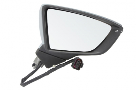Oglinzi auto - Oglinda dreapta potrivit SEAT LEON, LEON SC, LEON ST dupa 2012 - electrica incalzita, crom, grunduita