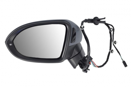 Caroserie - Oglinda laterala stanga (electric, asferic, cu incalzire, asistent schimbare banda, cu semnalizator) potrivit VW PASSAT B8, PASSAT B8 FL 08.14-