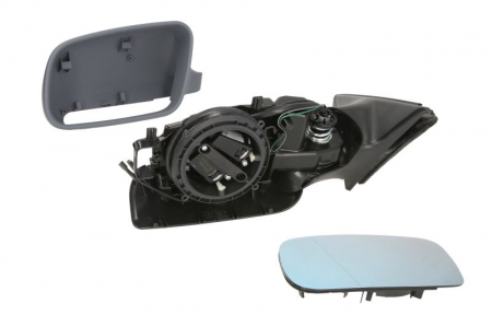 Oglinzi auto - Oglinda laterala Stanga electric, asferice, incalzita, albastru, pliabil electric potrivit AUDI A3
