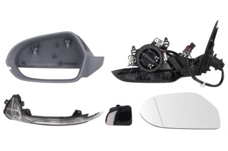 Oglinda laterala Stanga electric, asferice, incalzita, crom, pliabil electric potrivit AUDI A6 ALLROAD C7, A6 C7 pana in 2015 [0]