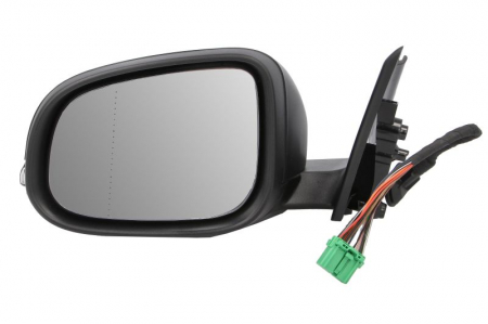 Oglinzi auto - Oglinda laterala stanga (electric, cu memorie, asferic, cu incalzire, grund, rabatare electrica, cu semnalizator, cu senzor temperatura, lunga indicator) potrivit VOLVO V40 II 02.16-08.19