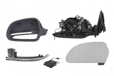 Oglinzi auto - Oglinda stanga (electric, asferic, cu incalzire, asistent schimbare banda, grund, rabatare electrica, cu semnalizator) potrivit AUDI Q3 8U 06.11-07.18