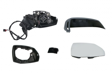 Caroserie - Oglinda stanga (electric, convex, cu încălzire, asistent de schimbare a benzii, rabatabil electric, cu indicator) potrivit AUDI Q5 FY, Q5 FYT 01.17-