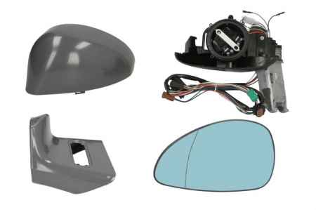 Oglinda stanga electrica, asferic, incalzita, albastra, grunduita, pliabila electric CITROEN C4 intre 2004-2010 [1]