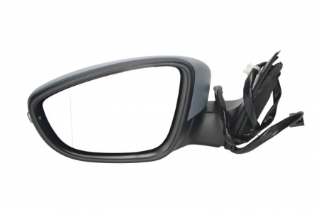 Oglinda stanga electrica, asferic, incalzita, crom, grunduita, cu lumina VW PASSAT intre 2010-2014 [0]