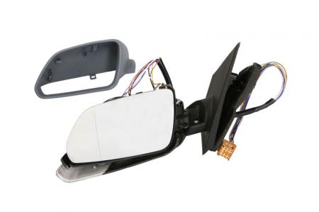 Oglinzi auto - Oglinda stanga electrica, asferic, incalzita, crom, grunduita, pliabila electric VW POLO intre 2005-2009