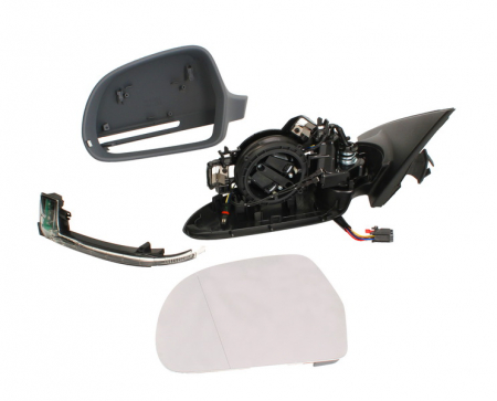 Oglinzi auto - Oglinda stanga potrivit AUDI A4 2007-2011 - electrica, asferic, incalzita, grunduita