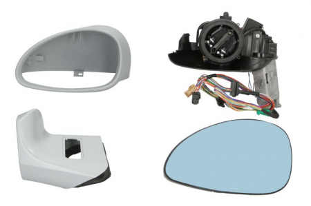 Oglinzi auto - Oglinda stanga electrica incalzita, albastra, grunduita, pliabila electric CITROEN C4 I intre 2004-2009