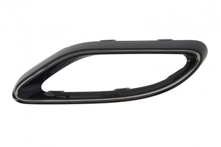 Elemente bara - Ornament decorativ sistem evacuare partea spate Spate Stanga plastic, negru lucios potrivit MERCEDES Clasa A V177, A W177 dupa 2018
