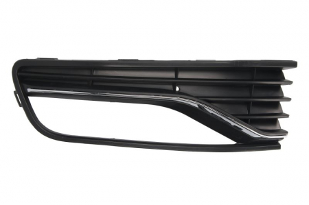 Grile - Panou fata fata Stanga (cu orificii lampa ceata, plastic, crom/negru) potrivit VW POLO, POLO V dupa 2009 2014-2017