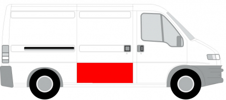 Panou pentru reparatie usa potrivit CITROEN JUMPER; FIAT DUCATO; PEUGEOT BOXER 1994-2006 - culisanta partea inferioara model mediu/lung pana la prima linie inaltime 520mm, lungime 1400mm [1]