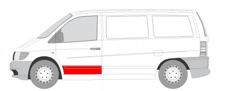 Panou pentru reparatie usa fata stanga potrivit MERCEDES V 1996-2003 - partea inferioara inaltime 470mm [1]