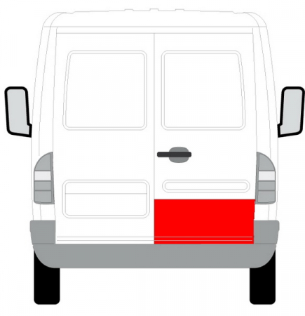 Panou pentru reparatie Usa spate dreapta partea inferioara inaltime 200mm MERCEDES SPRINTER; VW LT intre 1995-2006 [1]