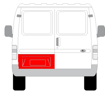 Panou pentru reparatie Usa spate stanga potrivit FORD TRANSIT 1986-2000 - partea inferioara [1]