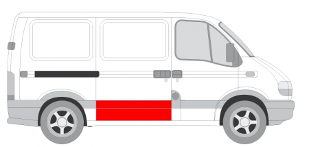 Panou reparatie usa culisanta partea inferioara, lungime 350mm NISSAN INTERSTAR; OPEL MOVANO; RENAULT MASTER intre 1998-2010 [1]