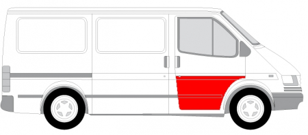 Panou reparatie usa Fata Dreapta (strat, partea inferioara, al doilea bandou) potrivit FORD TRANSIT, TRANSIT TOURNEO 1986-2000 [1]