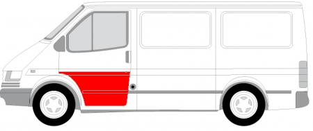 Panou reparatie usa fata stanga strat, partea inferioara, a doua nervura FORD TRANSIT III, TRANSIT 5 V intre 1986-2000 [1]