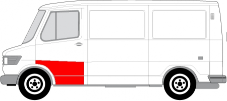 Piese Auto - Panou reparatie usa fata stanga strat, partea inferioara, a doua nervura MERCEDES T1 / T2 601, 602 intre 1977-1996