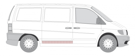 Panou reparatie usa Spate (conducta, usa culisanta, inaltime 120mm) potrivit MERCEDES V (638/2), VITO (W638) 02.96-01.03 [1]