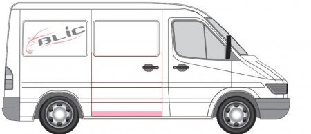 Panou reparatie usa Spate (conducta, usa culisanta) potrivit MERCEDES SPRINTER 2-T (B901, B902), SPRINTER 3-T (B903), SPRINTER 4-T (B904), SPRINTER 5-T (B905), SPRINTER (B905) 02.95-05.06 [1]