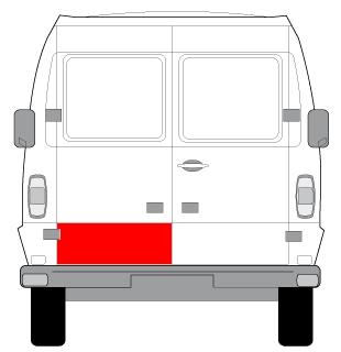 Panou reparatie usa spate stanga strat, partea inferioara, dupa prima nervura MERCEDES T1 / T2 601, 602 intre 1977-1996 [1]