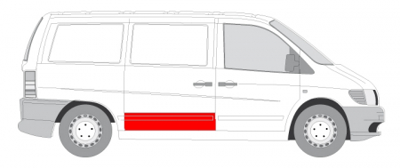 Panou reparatie usa Spate (strat, partea inferioara, usa culisanta, inaltime 300mm) potrivit MERCEDES V (638/2), VITO (W638) 1996-2003 [1]