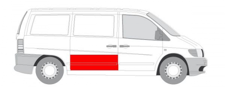 Panou reparatie usa Spate (strat, partea inferioara, usa culisanta, inaltime 470mm) potrivit MERCEDES V (638/2), VITO (W638) 1996-2003 [1]