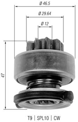 Pinion electromotor potrivit ALFA ROMEO 145, 146, 147, 155, 156, GTV, SPIDER; FIAT BARCHETTA, BRAVA, BRAVO I, COUPE, MAREA, PUNTO, STILO; LANCIA DEDRA 1.4-2.4 12.87-03.12 [2]