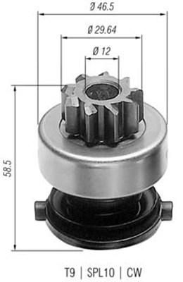 Pinion electromotor potrivit BMW 1502-2002 (E10), 2500-3.3 (E3), 3 (E21), 3 (E30), 3 (E36), 5 (E12), 5 (E28), 5 (E34), 5 (E39), 6 (E24), 7 (E23), 7 (E32) 1.6-4.0 1967-2003 [1]