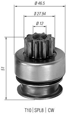 Alternatoare Electromotoare - Pinion electromotor potrivit CHRYSLER CIRRUS, SEBRING; DODGE STRATUS 2.5 1994-2001