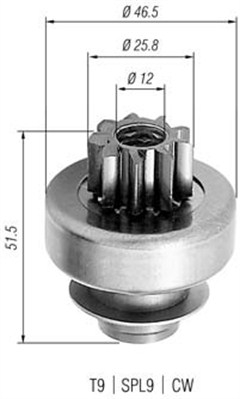 Pinion electromotor potrivit CITROEN AX, BERLINGO/MINIVAN, BX, C3 I, C4 I; PEUGEOT 205 I, 206, 305 II, 405 I, 605 1.1-2.0 dupa 1982 [1]