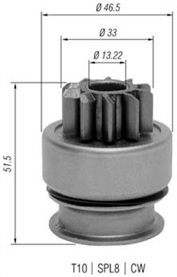 Alternatoare Electromotoare - Pinion electromotor potrivit CITROEN XM; HYUNDAI H-1 / STAREX, PORTER; KIA K2500, PREGIO; MITSUBISHI GALANT VIII, L 300 III, L200, L400, PAJERO CLASSIC 2.0D/2.5D dupa 1990