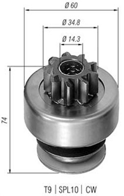 Pinion electromotor potrivit IVECO DAILY I, DAILY II; ALFA ROMEO AR 8; AUDI 80 B4, A8 D2; FIAT 131, 132, ARGENTA, CAMPAGNOLA, CROMA, DUCATO, FIORINO 1.0-4.2 07.70-08.99 [2]