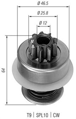Pinion electromotor potrivit MERCEDES /8 (W114), /8 (W115), S (W108, W109); VOLVO 140, 240, 340-360, 740, 760; OPEL COMMODORE B, COMMODORE C, CORSA A 1.0-3.0 1967-1993 [2]