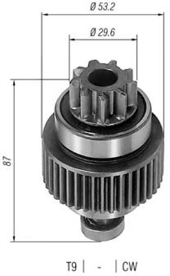 Pinion electromotor potrivit OPEL ASTRA F, ASTRA F/KOMBI, CORSA A, CORSA A TR, KADETT E, VECTRA A 1.5D/1.7D 10.87-09.98