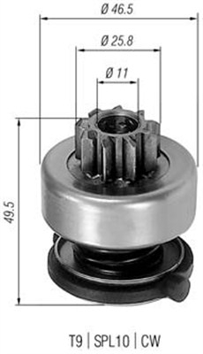 Pinion electromotor potrivit VOLVO 850, 960, 960 II, C70 I, S40 I, S70, S80 I, S90 I, V40, V70 I, V90 I, XC70 I, XC90 I; AUDI A4 B5, A4 B6, A6 C4, A6 C5 1.6-3.2 1990-2008 [2]