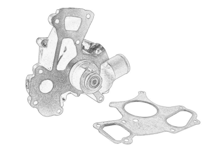 Conducta racire - Pompa apa potrivita PERKINS 1204E-E44TA; 1204E-E44TTA; 1204F-E44TA, CATERPILLAR 416 F, 416 II, 420 F, 428 F, 430 F, 432 F, 434F, 444F, 450 F, D3K II, D4K II, D5K II; FARMTRAC 7100 DT