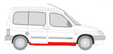 Prag lateral dreapta potrivit CITROEN BERLINGO; PEUGEOT PARTNER 4 usi 1996-2008 [1]