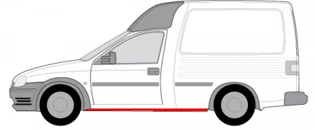 Prag usa stanga potrivit OPEL COMBO, CORSA B 1993-2000 - reparatie partea inferioara lungime 160cm [1]