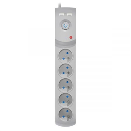 Prelungitor electric 1,5m, 230V, 3x1mm², numar prize 230V x 5buc. E / USB 2.0, IP20 [0]