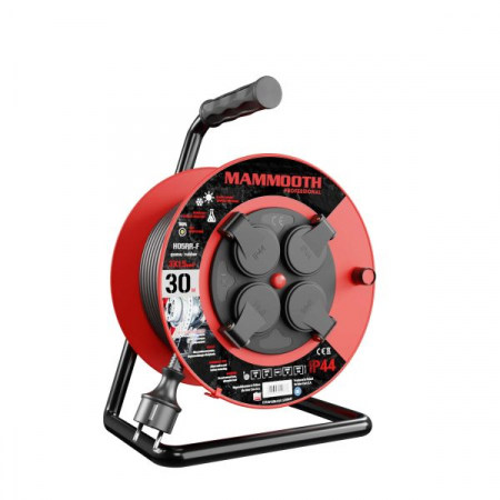 Accesorii auto - Prelungitor electric 30m, 230V, 3x1,5mm², numar prize 230V x 4buc. F (schuko), 1380 / 3680W, IP44, drum plastic