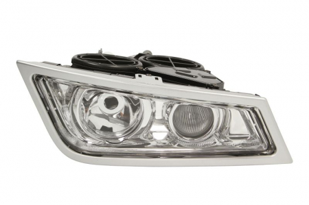 Lampa ceata - Proiector ceata Dreapta (H3, cu un halogen pe distante lungi; rama de argint) potrivit VOLVO FH, FH16, FM, FM II 09.05-