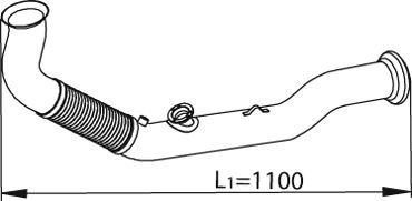 Racord evacuare (lungime:1122mm) EURO 4 potrivit RVI MIDLUM; VOLVO FL II D7E240-DXi7 05.06- [1]