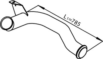 Teava evacuare - Racord evacuare (lungime:785/880mm) EURO 4/5 potrivit DAF CF 85, XF 105 MX265-MX375 10.05-