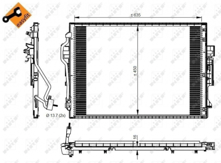 Radiator clima Ac - Radiator AC condensator aluminiu potrivit MERCEDES S (C216), S (W221) 2.2D-6.2 2005-2013